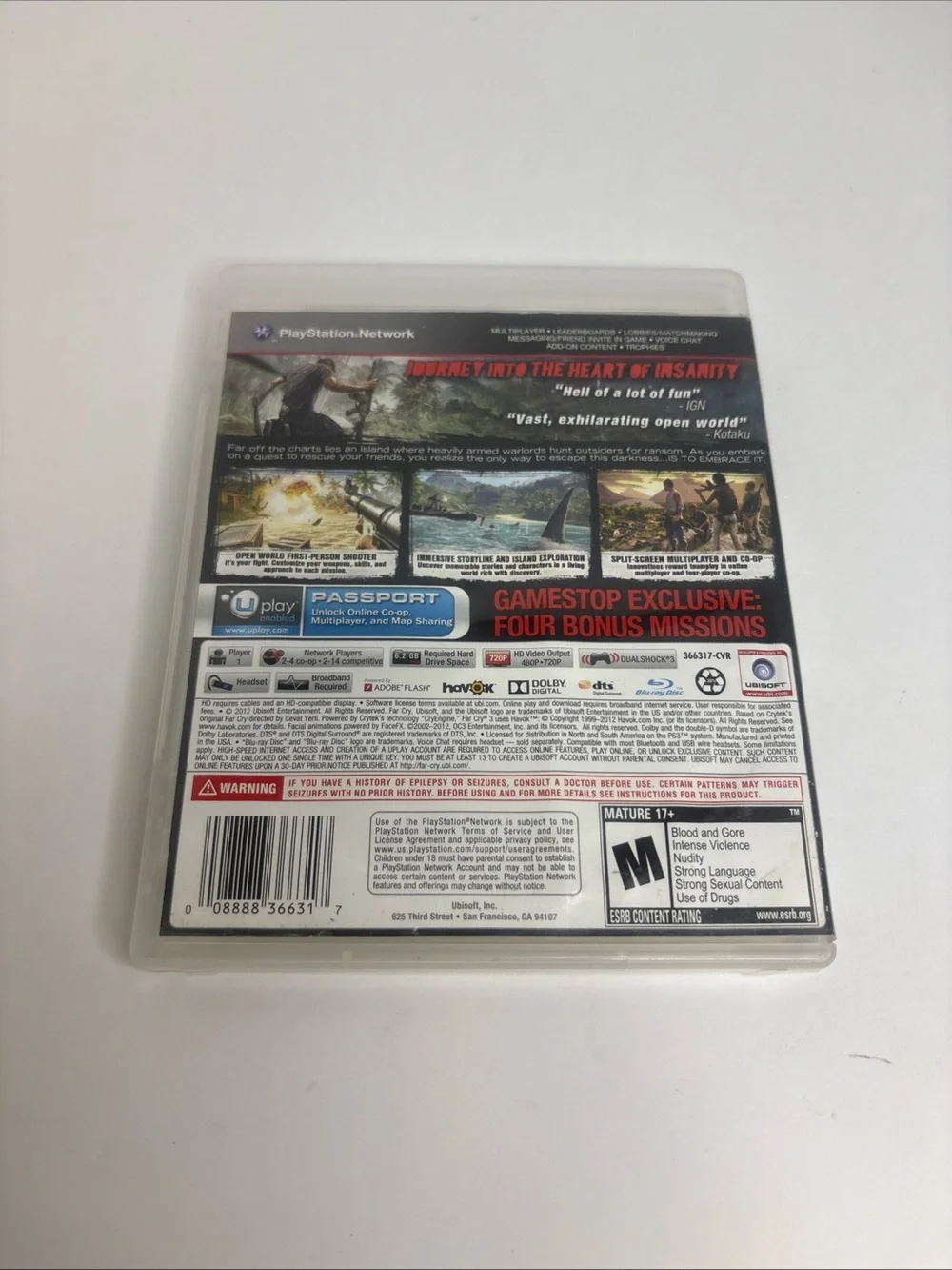 FARCRY 3 Sony Playstation 3 Game No Book (Tested & Works)